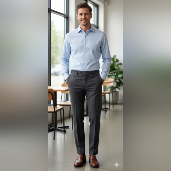 Croft And Barrow Charcoal Dress Pants for Men 34x 32 (EUC) - Picture 1 of 12